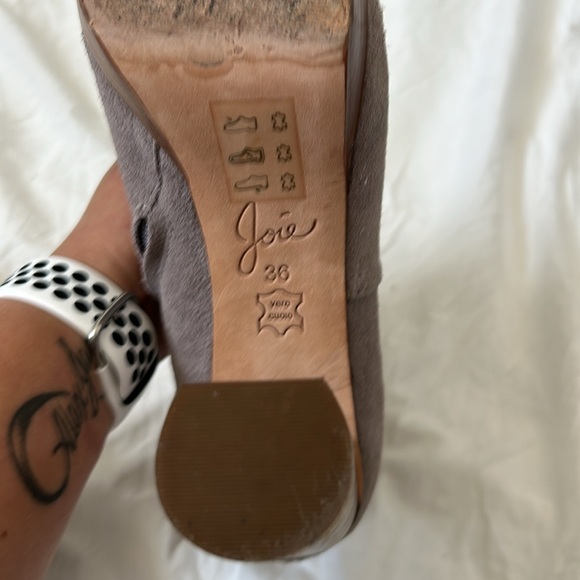 🆕 Joie Denez dove grey suede leather platform booties chunky heel Size: 6 - Picture 4 of 6